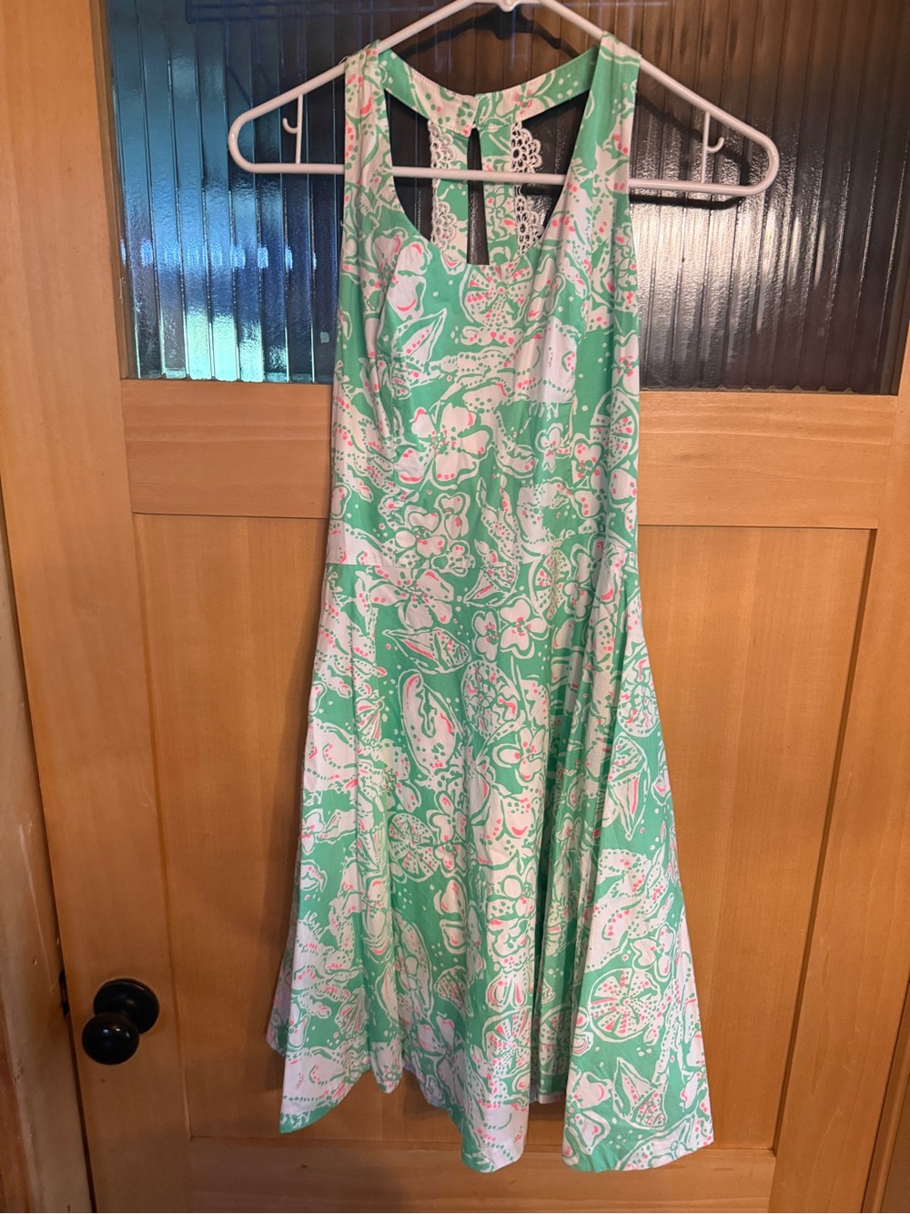 Lily pulitzer Summer Party Cocktail Beach dress Gently Used Green Pink Size 2